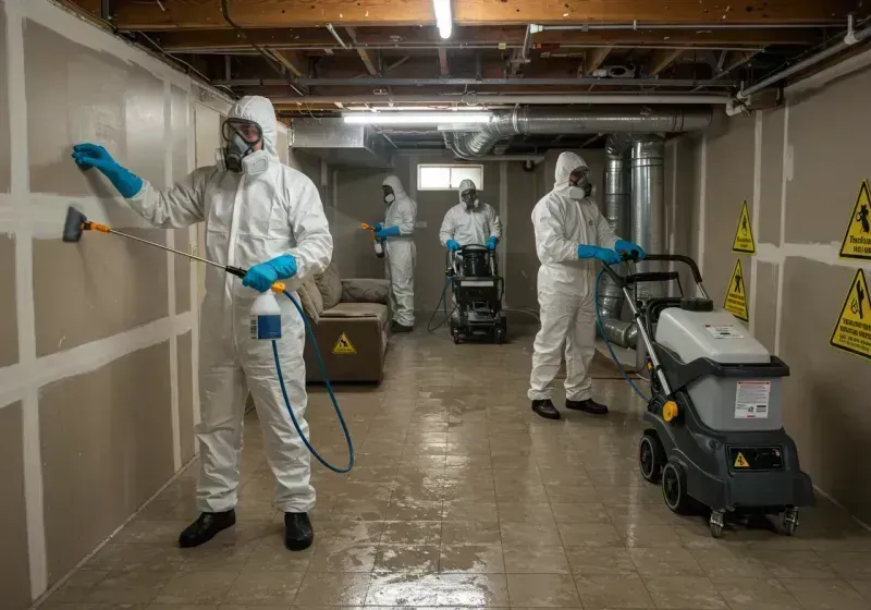 Basement Moisture Removal and Structural Drying process in South Laurel, MD